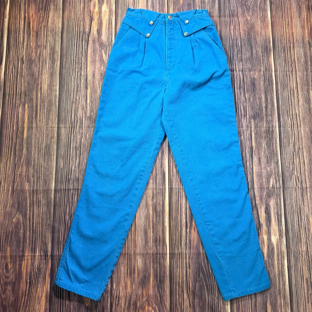Vintage High Wasted Bright Blue Western Bareback Wrangler Denim Jeans
